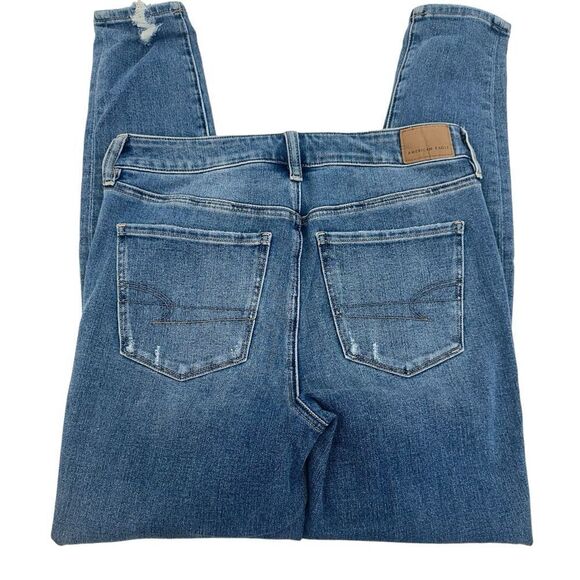 American Eagle HI Rise Jegging The Dream Jean Distressed Size 6 W28 - Picture 8 of 9